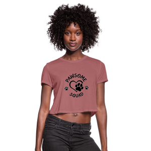 Pawsome Squad Women's Crop Top - mauve